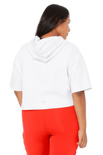 Load image into Gallery viewer, Air Land Ocean Short Sleeve Crop Hoodie - White