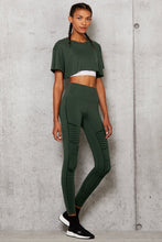 Load image into Gallery viewer, Flocked High-Waist Moto Legging - Forest
